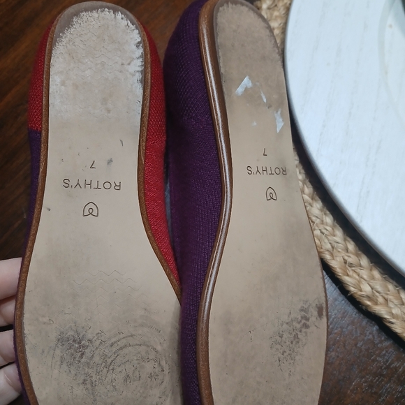 Rothy's X Marta Ferri Cherry Violet Merino Square Toe Ballet Flats Comfort - Picture 4 of 5